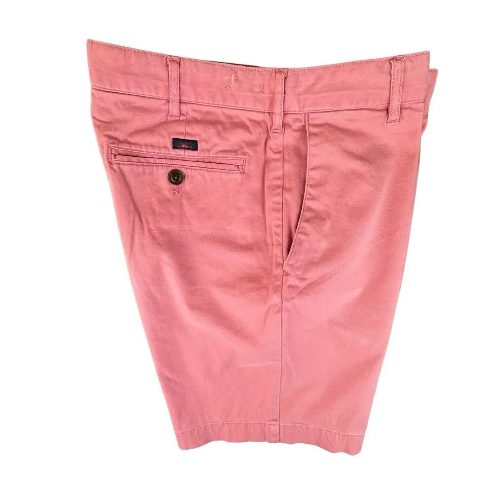 Faherty Chino Shorts Men's Size 31 Faded Red Casual Golf Cotton Blend Stretch